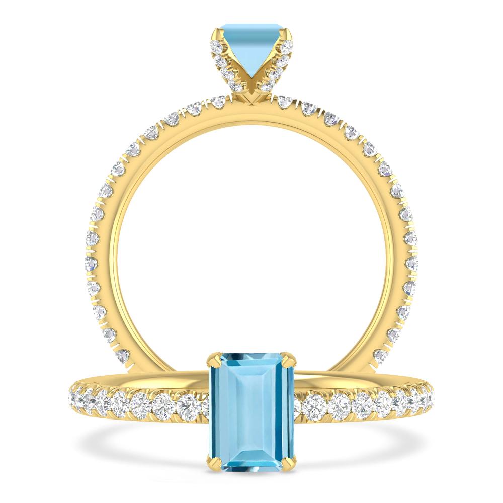 Yellow Gold - Aquamarine