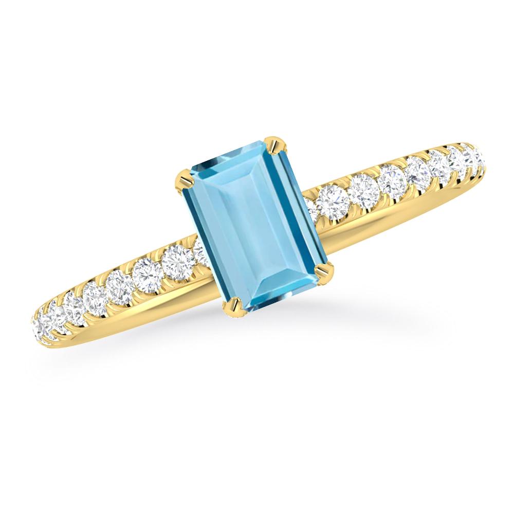 Yellow Gold - Aquamarine