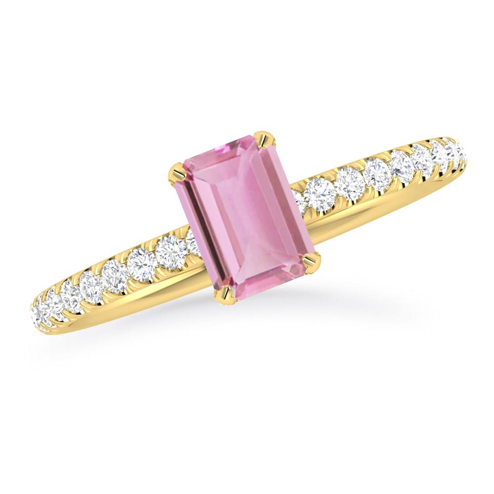 Yellow Gold - Pink Tourmaline