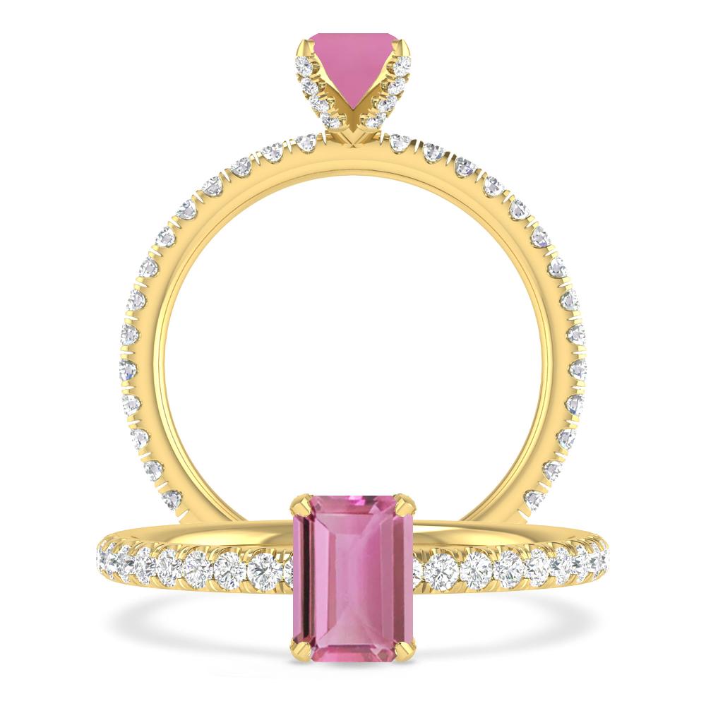 Yellow Gold - Pink Tourmaline