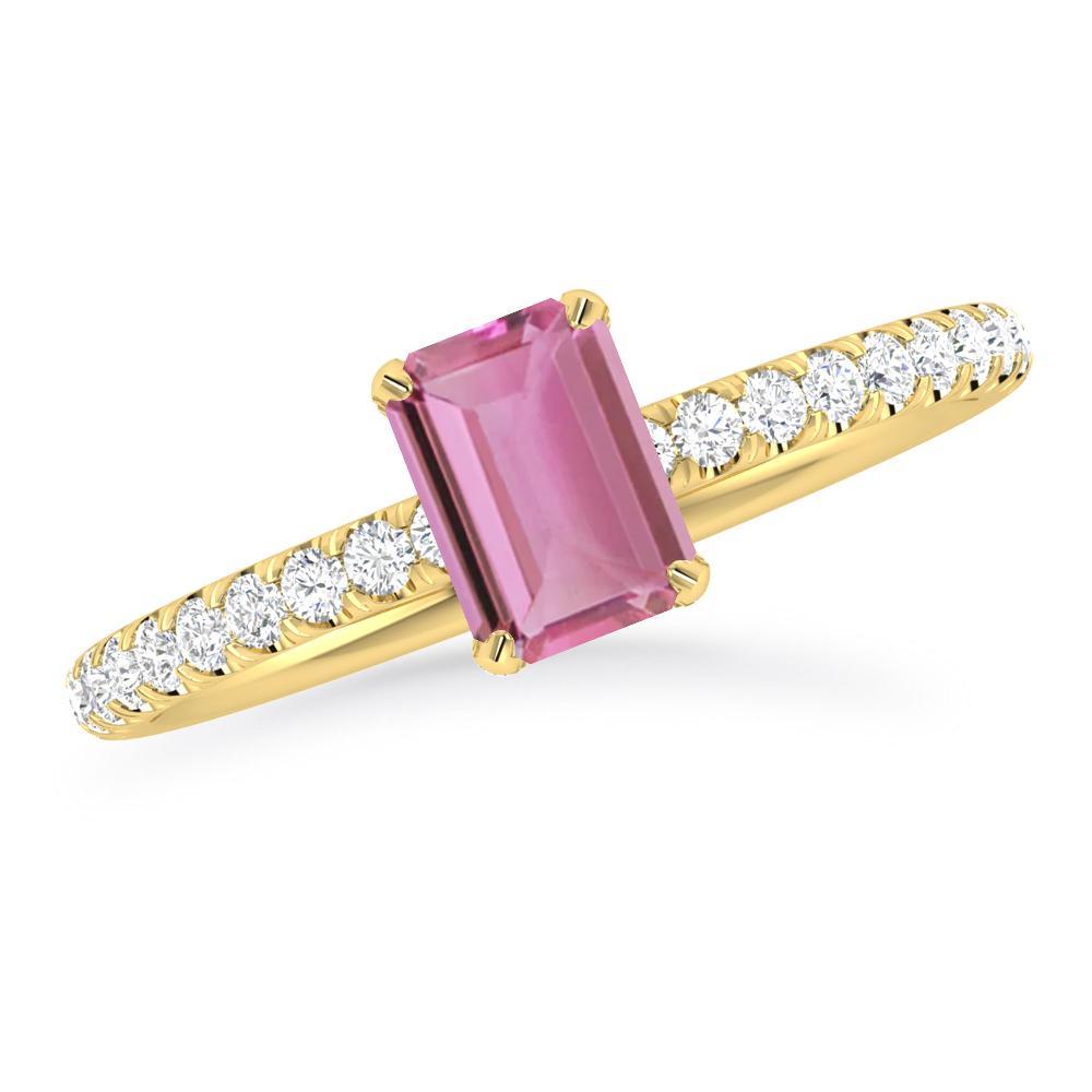 Yellow Gold - Pink Tourmaline