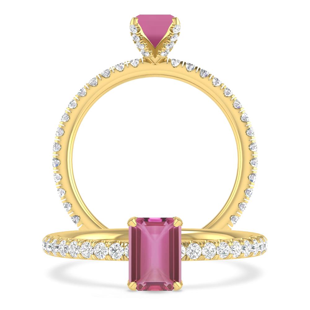 Yellow Gold - Pink Tourmaline