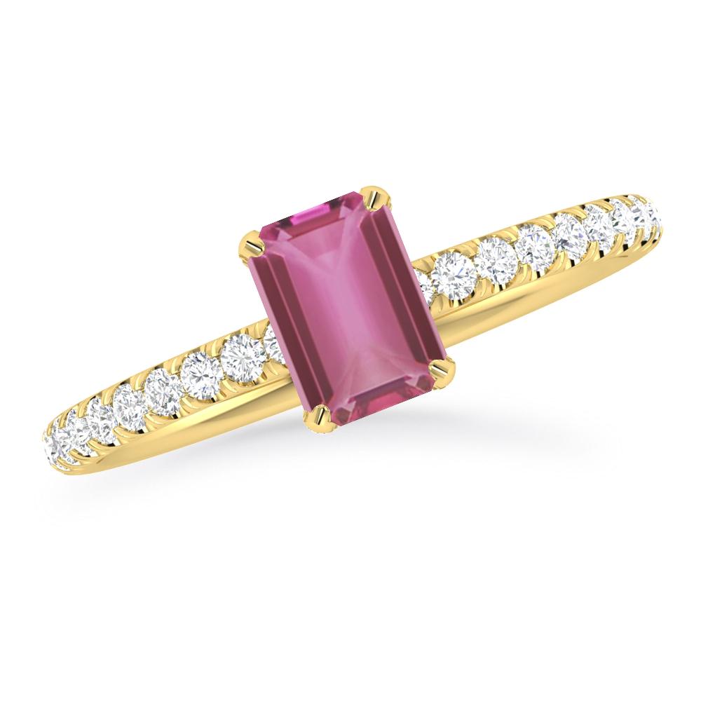 Yellow Gold - Pink Tourmaline