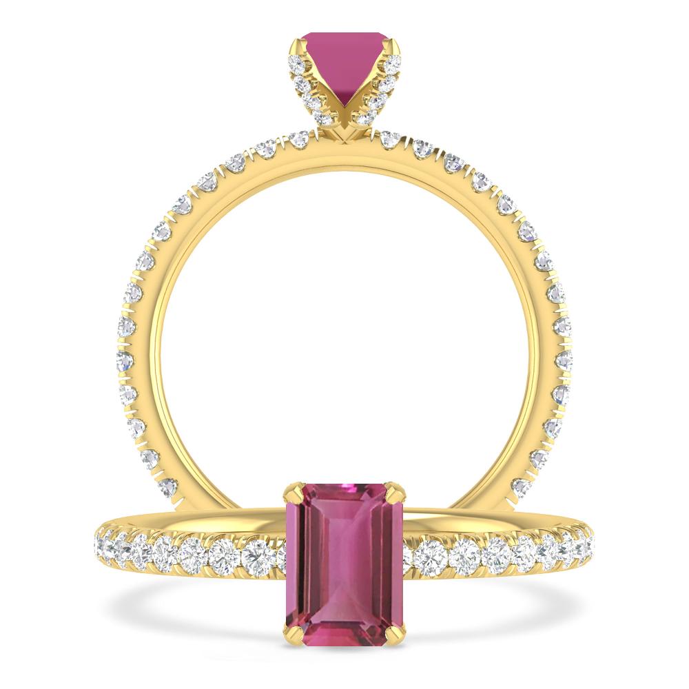 Yellow Gold - Pink Tourmaline