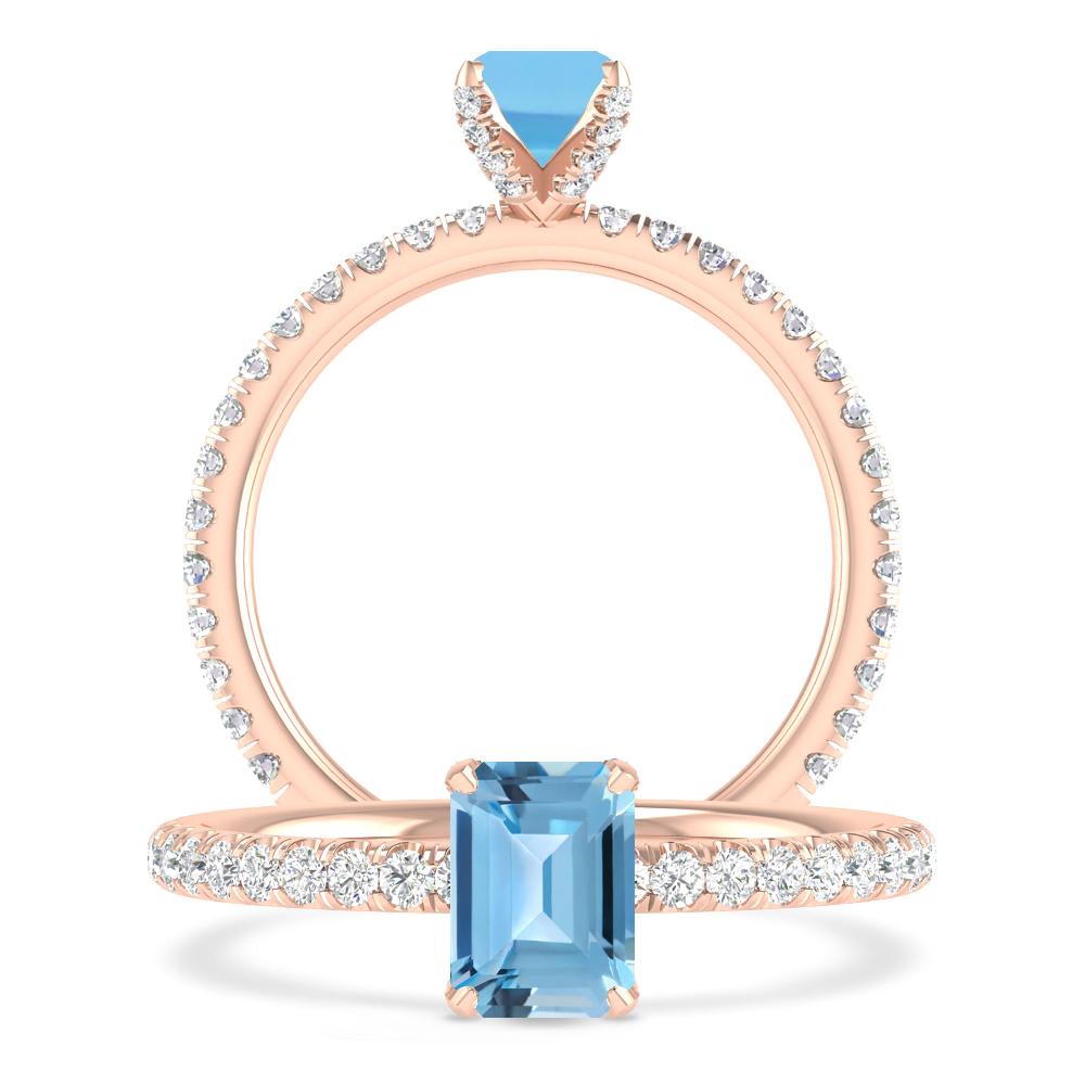 Rose Gold - Blue Topaz