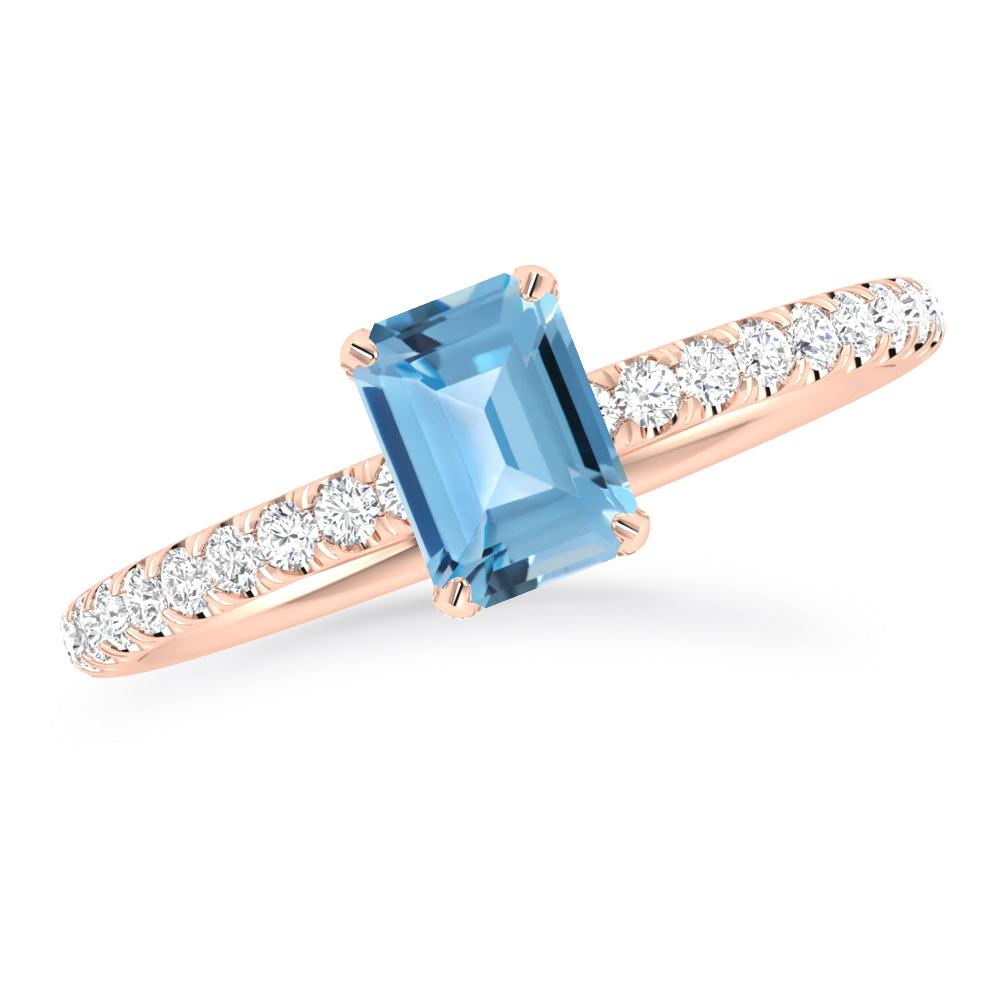 Rose Gold - Blue Topaz