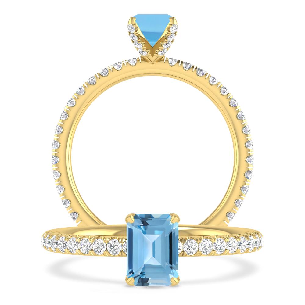 Yellow Gold - Blue Topaz