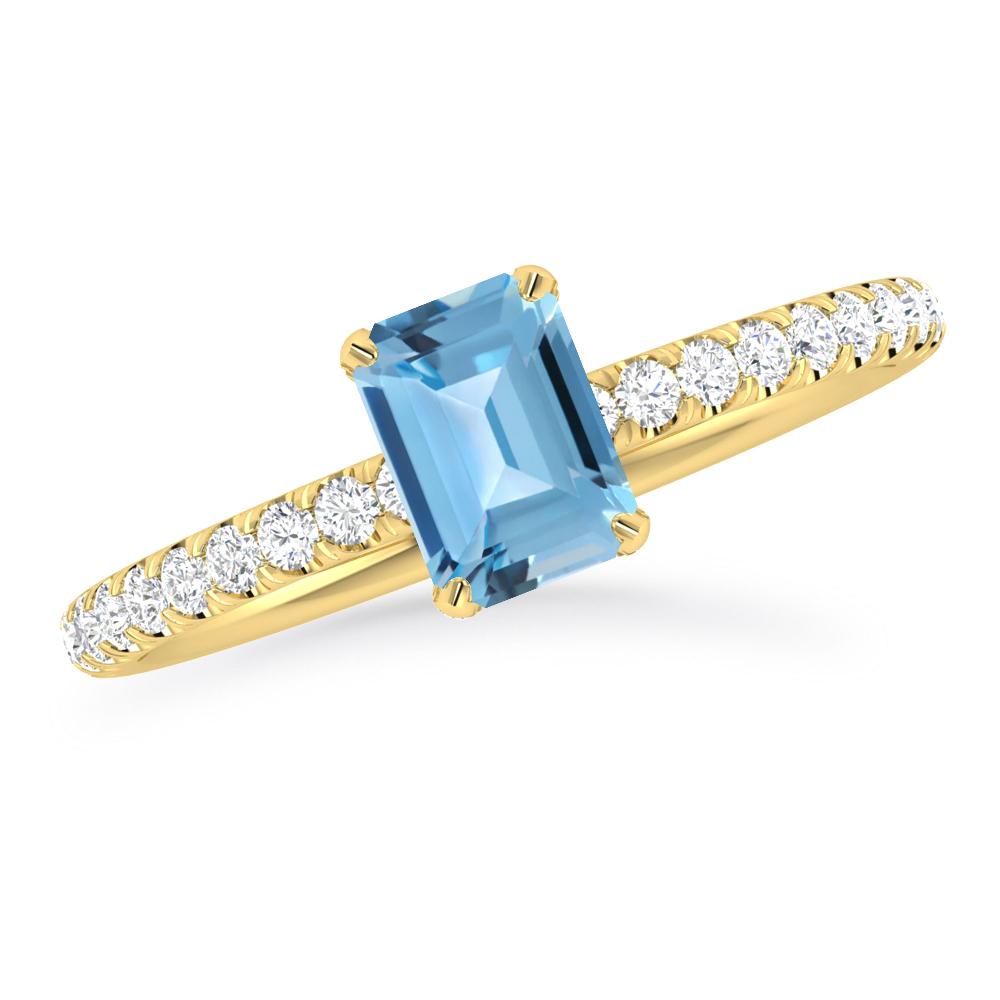 Yellow Gold - Blue Topaz