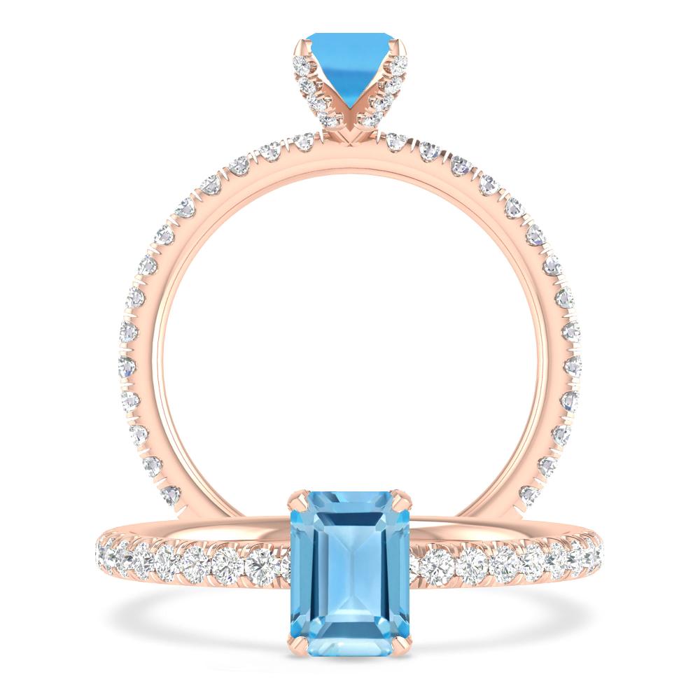 Rose Gold - Blue Topaz