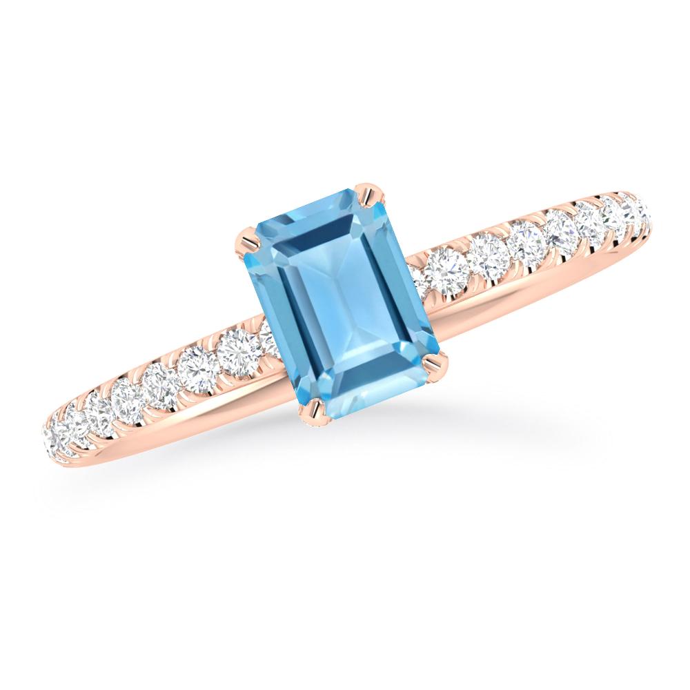 Rose Gold - Blue Topaz