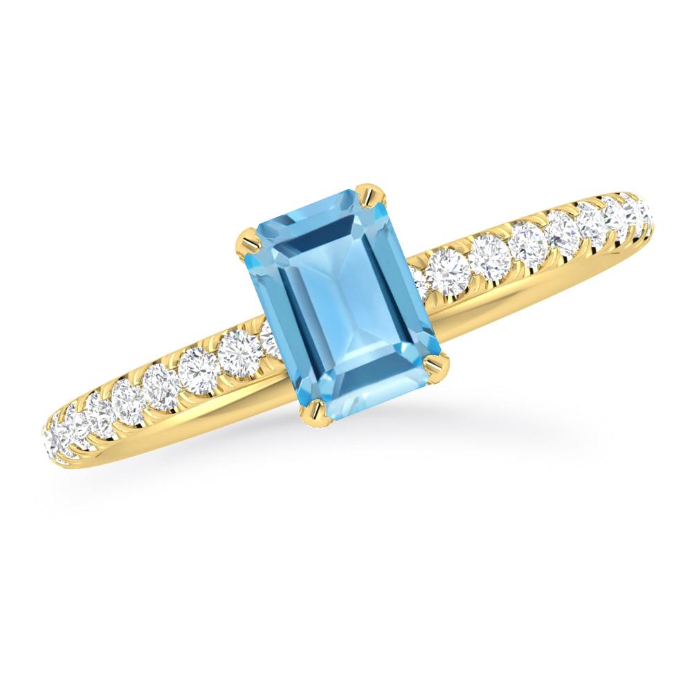 Yellow Gold - Blue Topaz