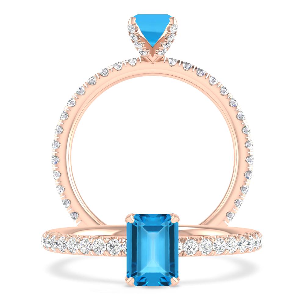 Rose Gold - Blue Topaz