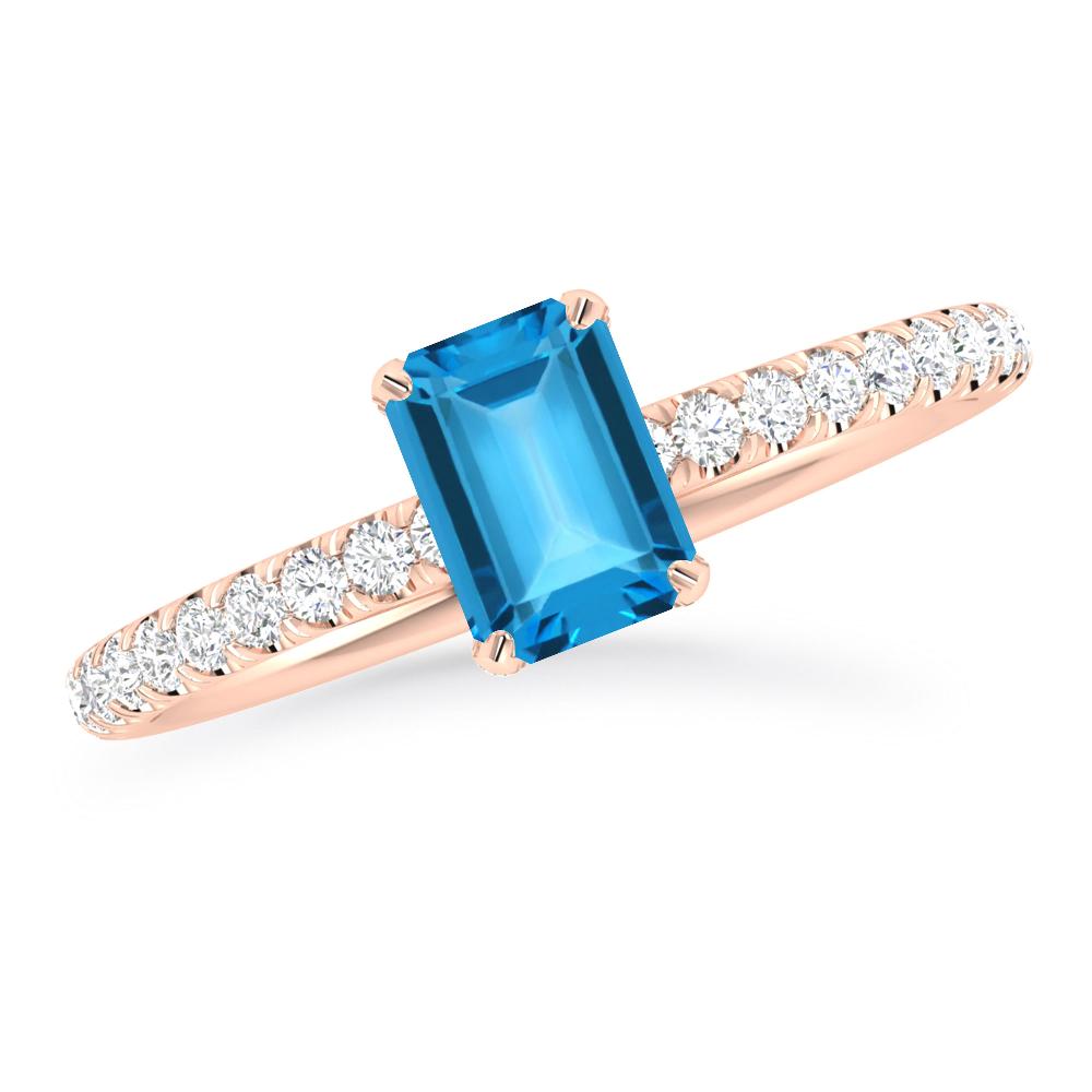 Rose Gold - Blue Topaz