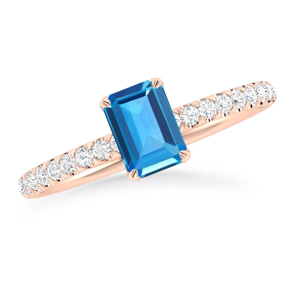 Rose Gold - Blue Topaz