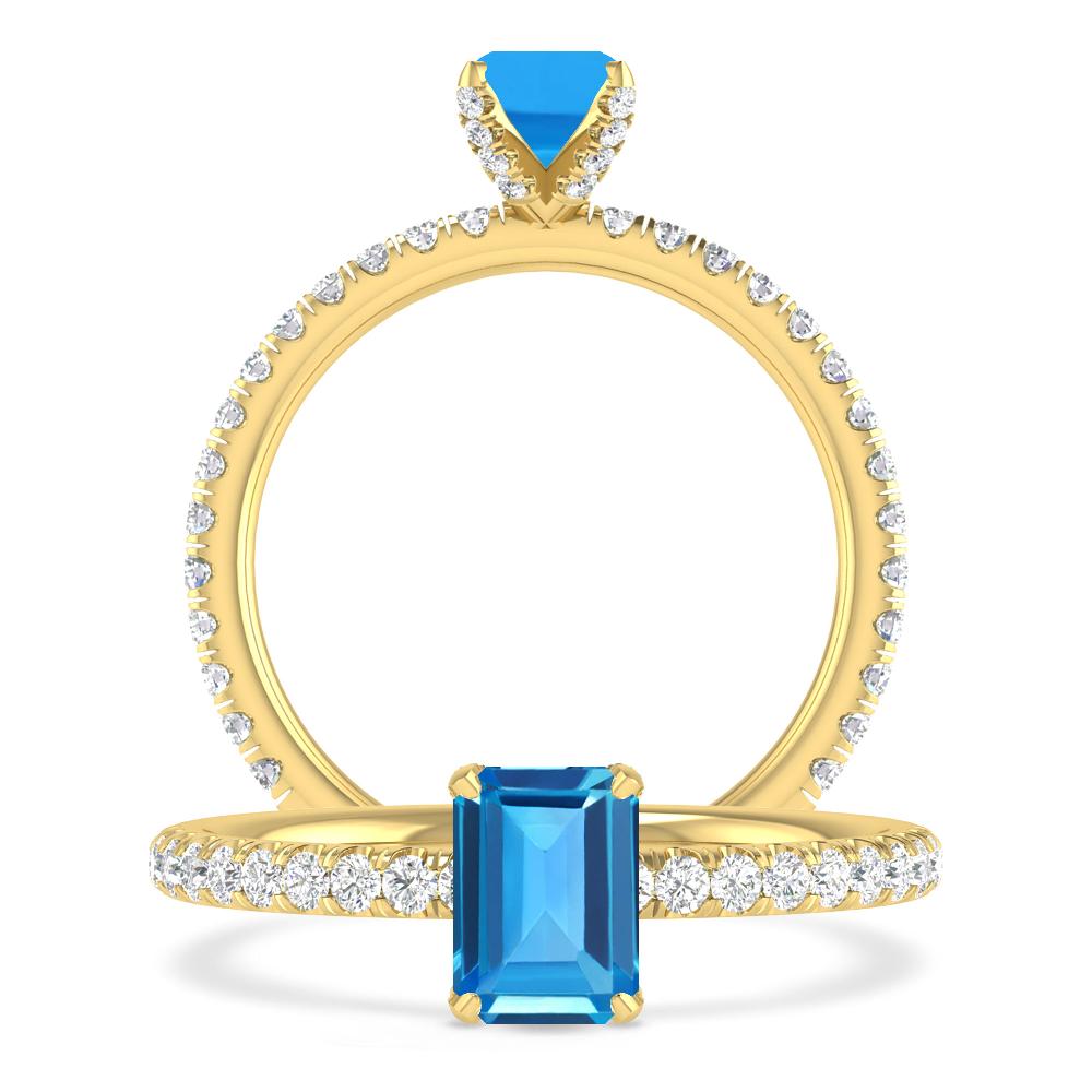 Yellow Gold - Blue Topaz