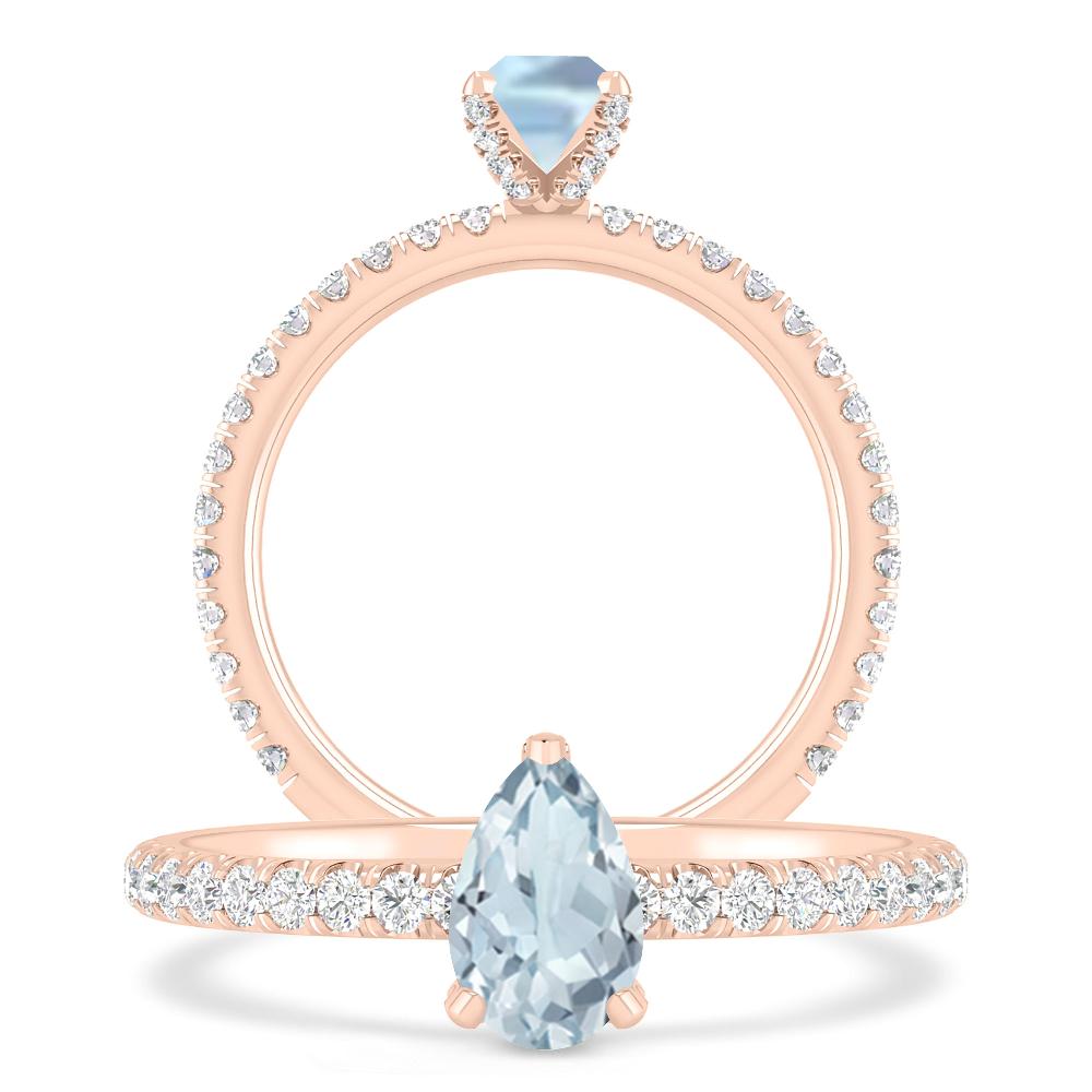 Rose Gold - Aquamarine