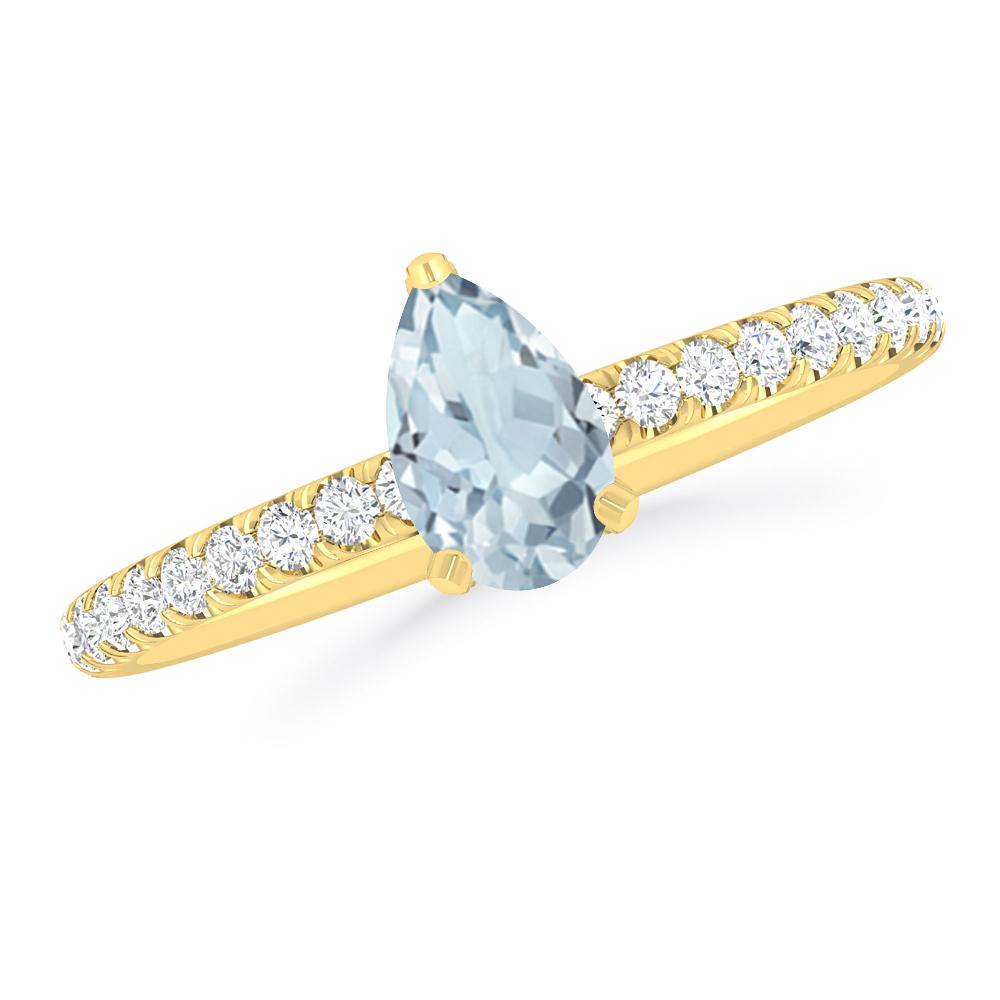 Yellow Gold - Aquamarine