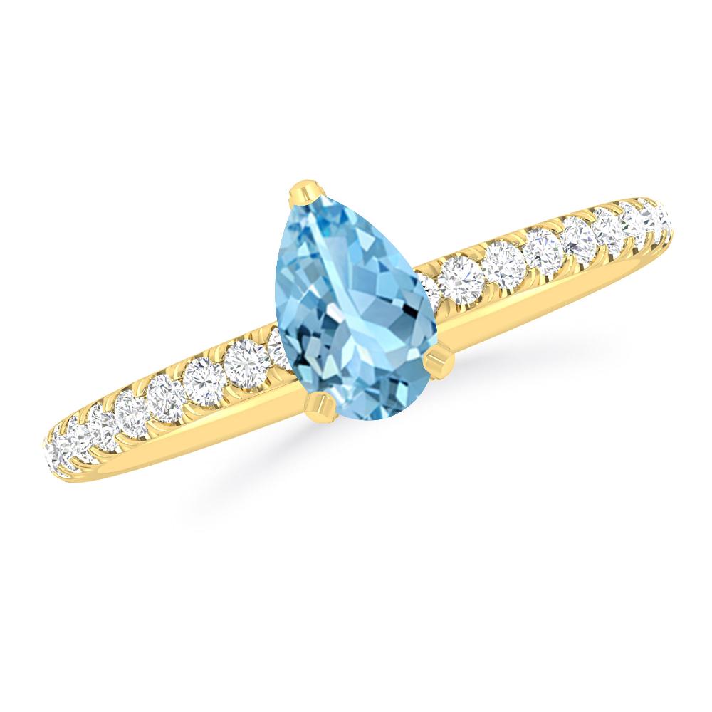 Yellow Gold - Aquamarine