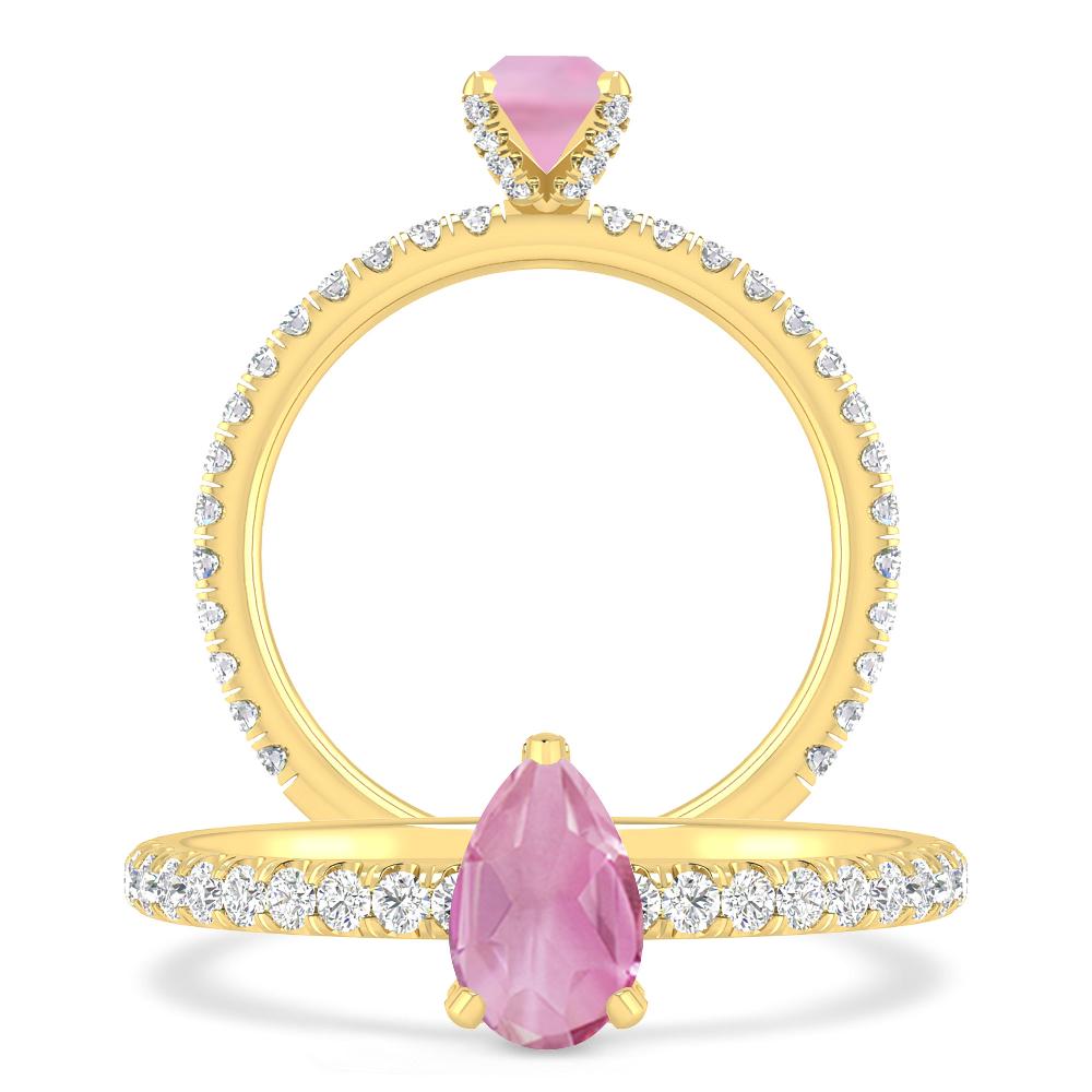 Yellow Gold - Pink Tourmaline