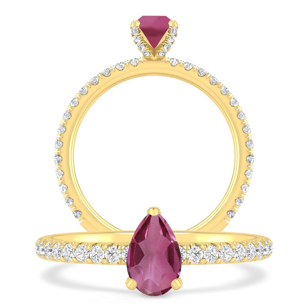 Yellow Gold - Pink Tourmaline