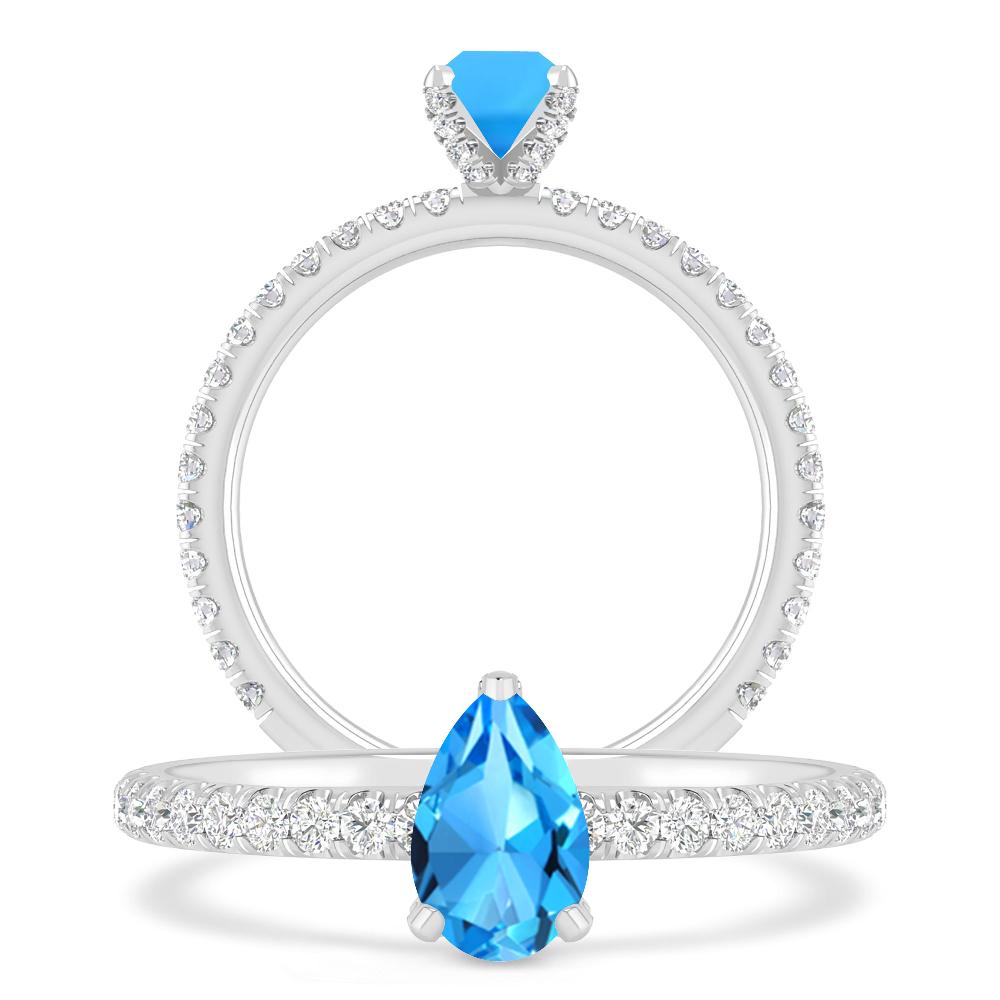 White Gold - Blue Topaz