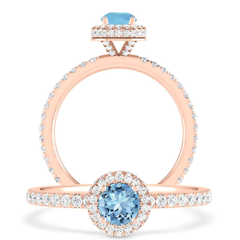 Rose Gold - Aquamarine