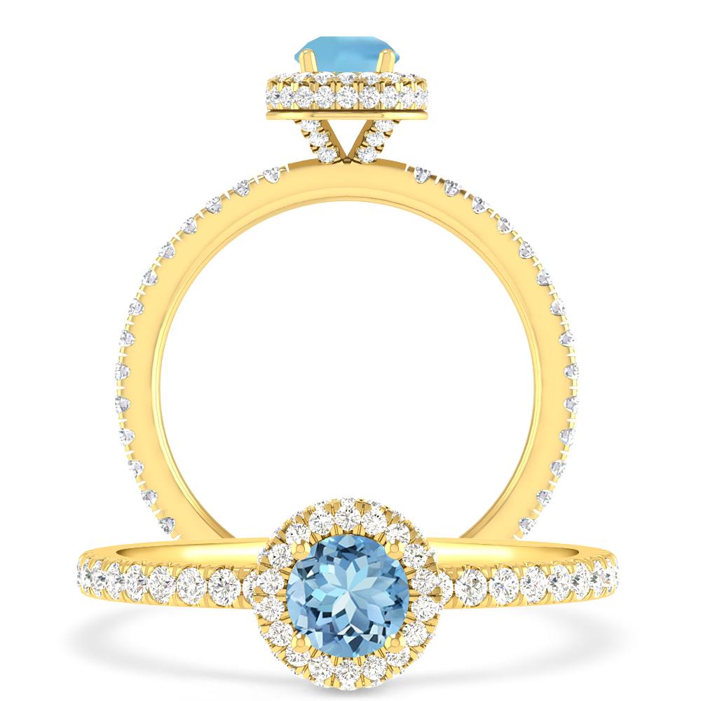 Yellow Gold - Aquamarine