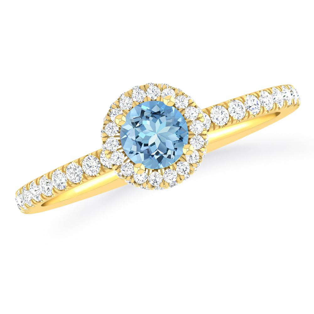 Yellow Gold - Aquamarine