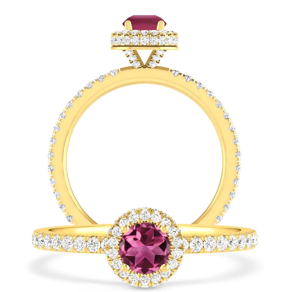 Yellow Gold - Pink Tourmaline