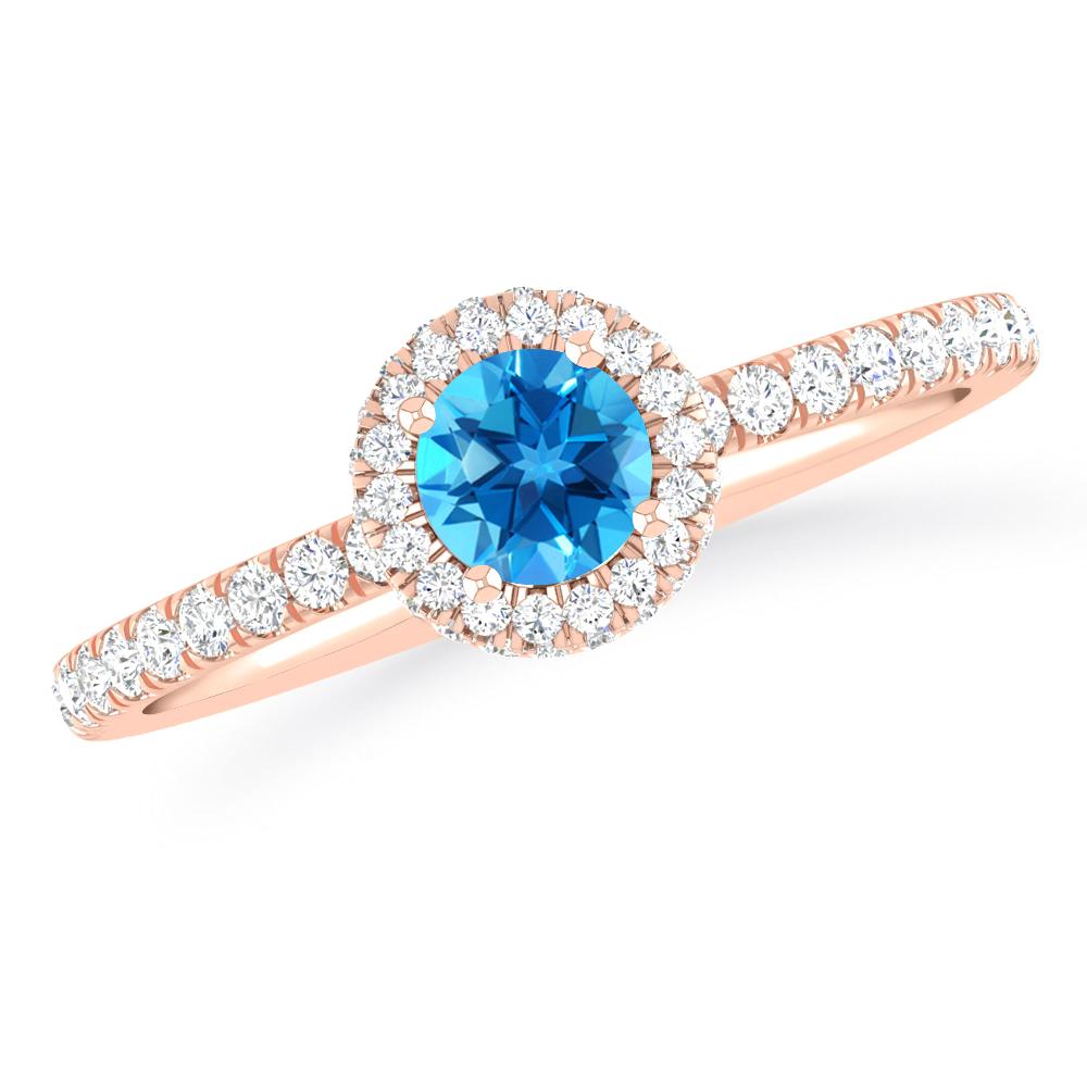 Rose Gold - Blue Topaz