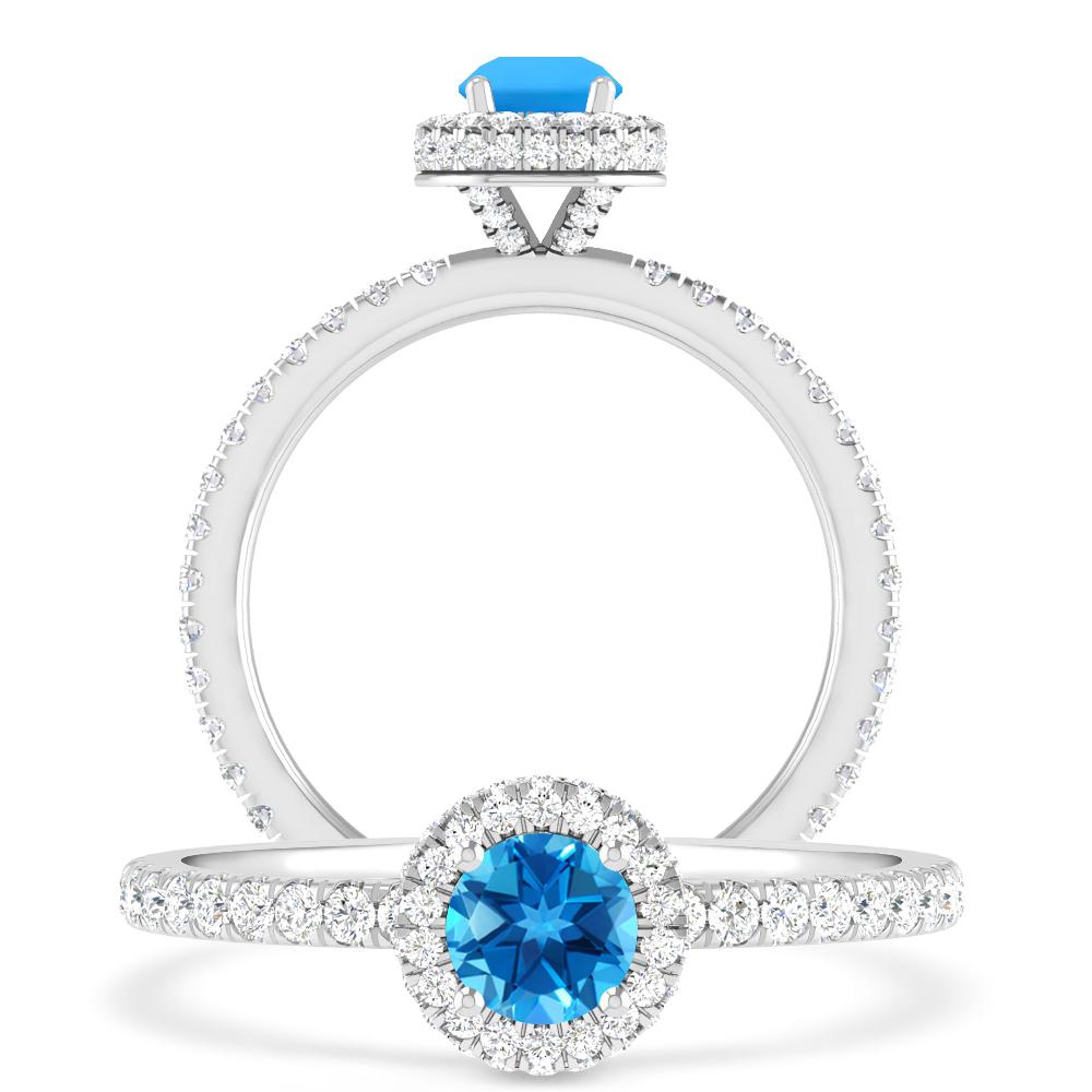 White Gold - Blue Topaz