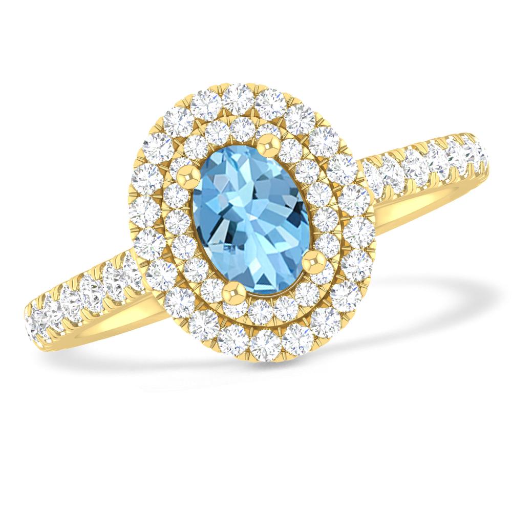 Yellow Gold - Aquamarine