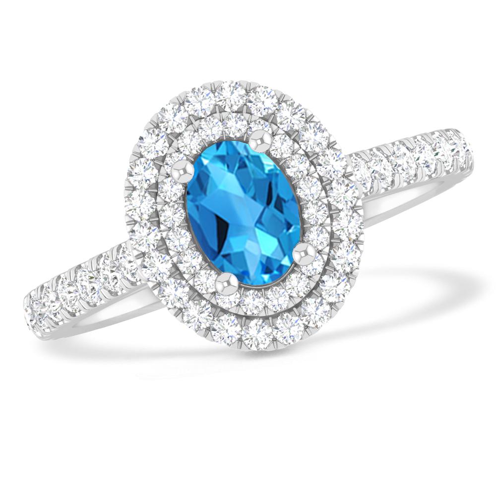 White Gold - Blue Topaz