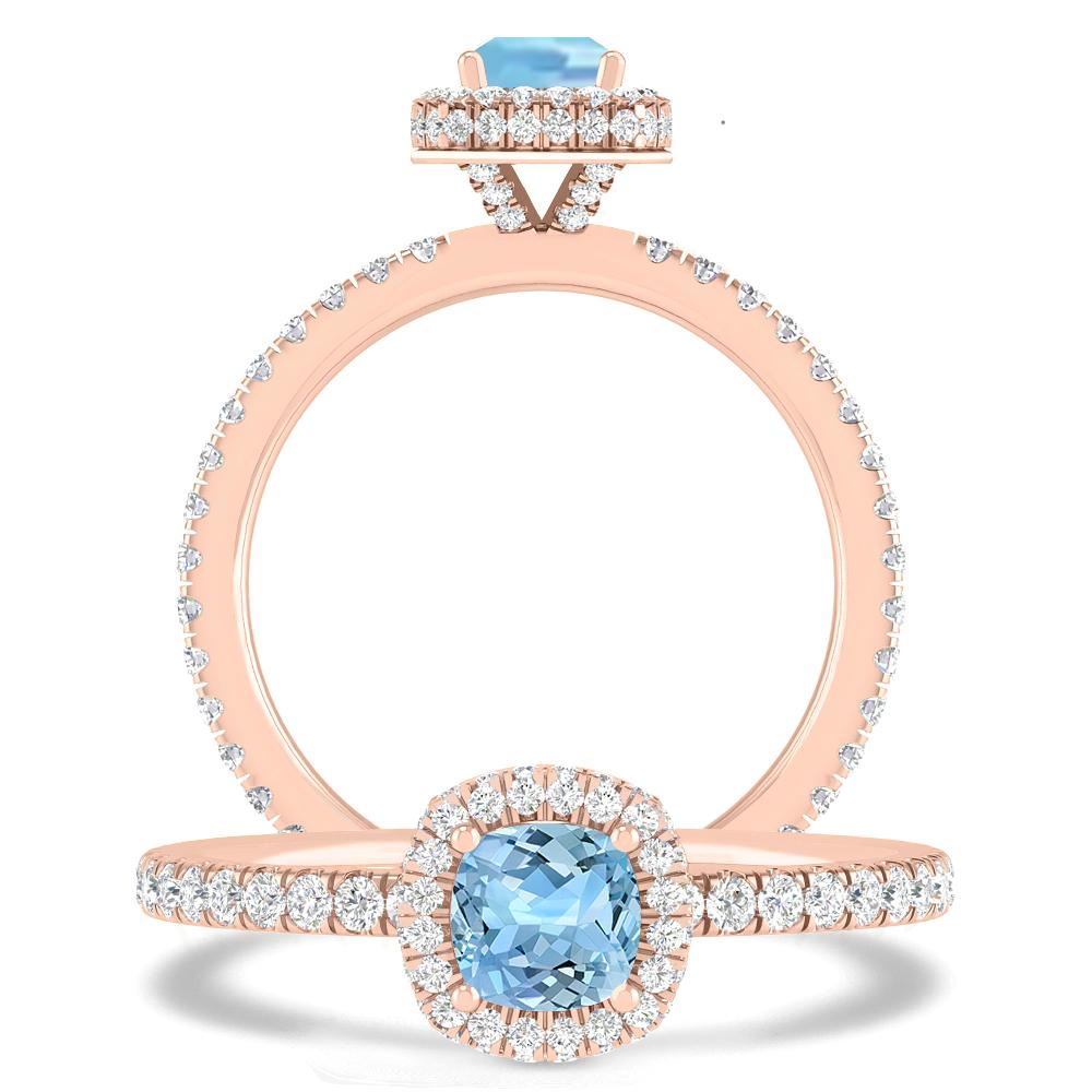 Rose Gold - Aquamarine