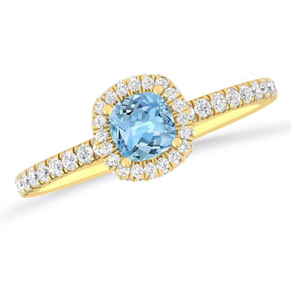 Yellow Gold - Aquamarine