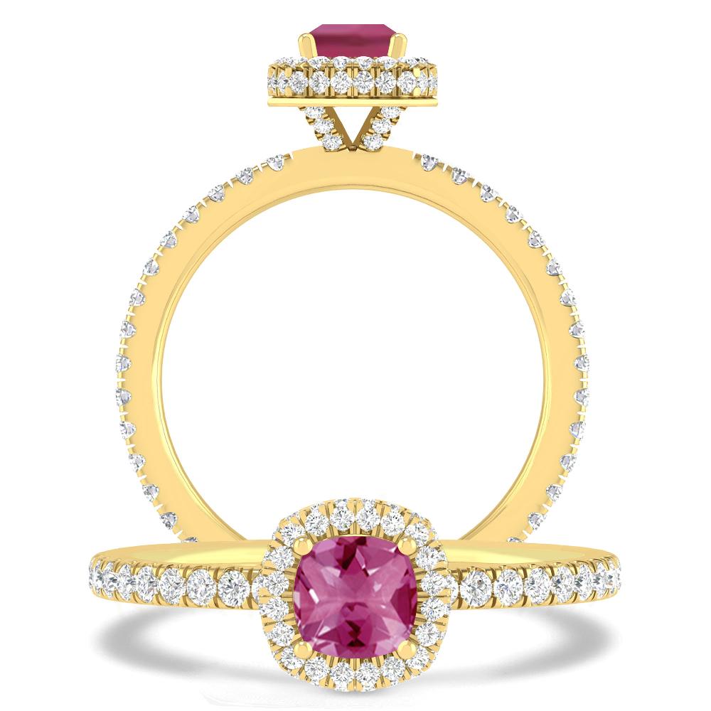 Yellow Gold - Pink Tourmaline