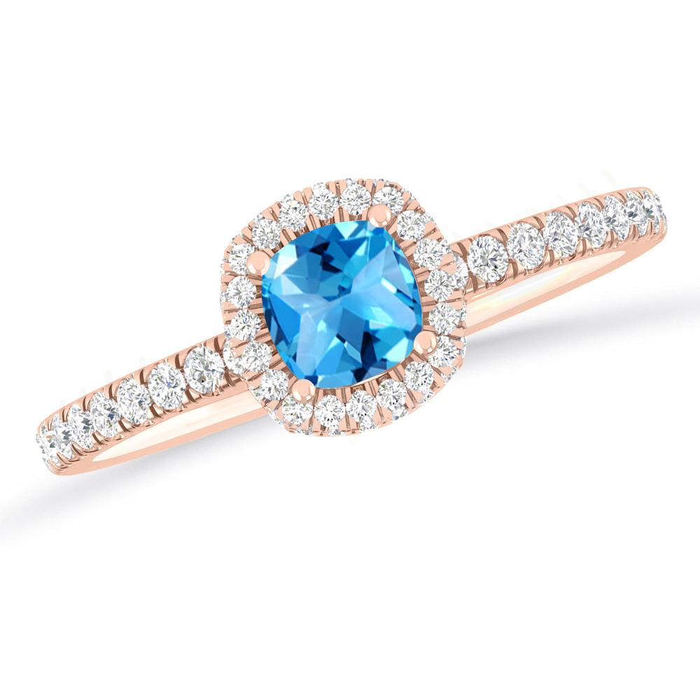 Rose Gold - Blue Topaz