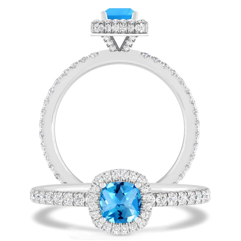 White Gold - Blue Topaz