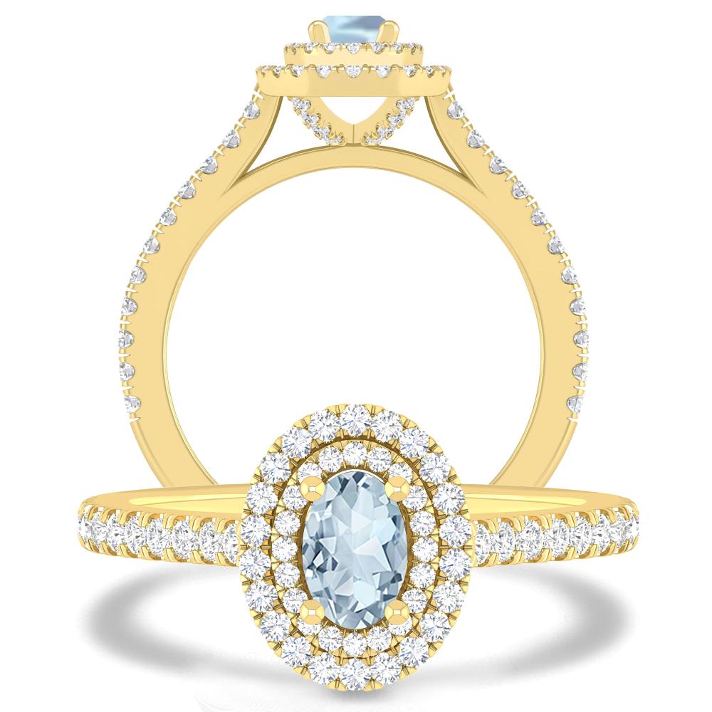 Yellow Gold - Aquamarine