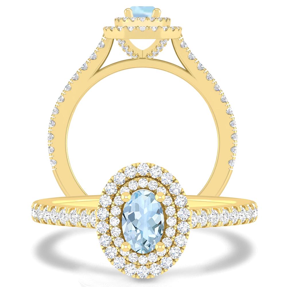 Yellow Gold - Aquamarine