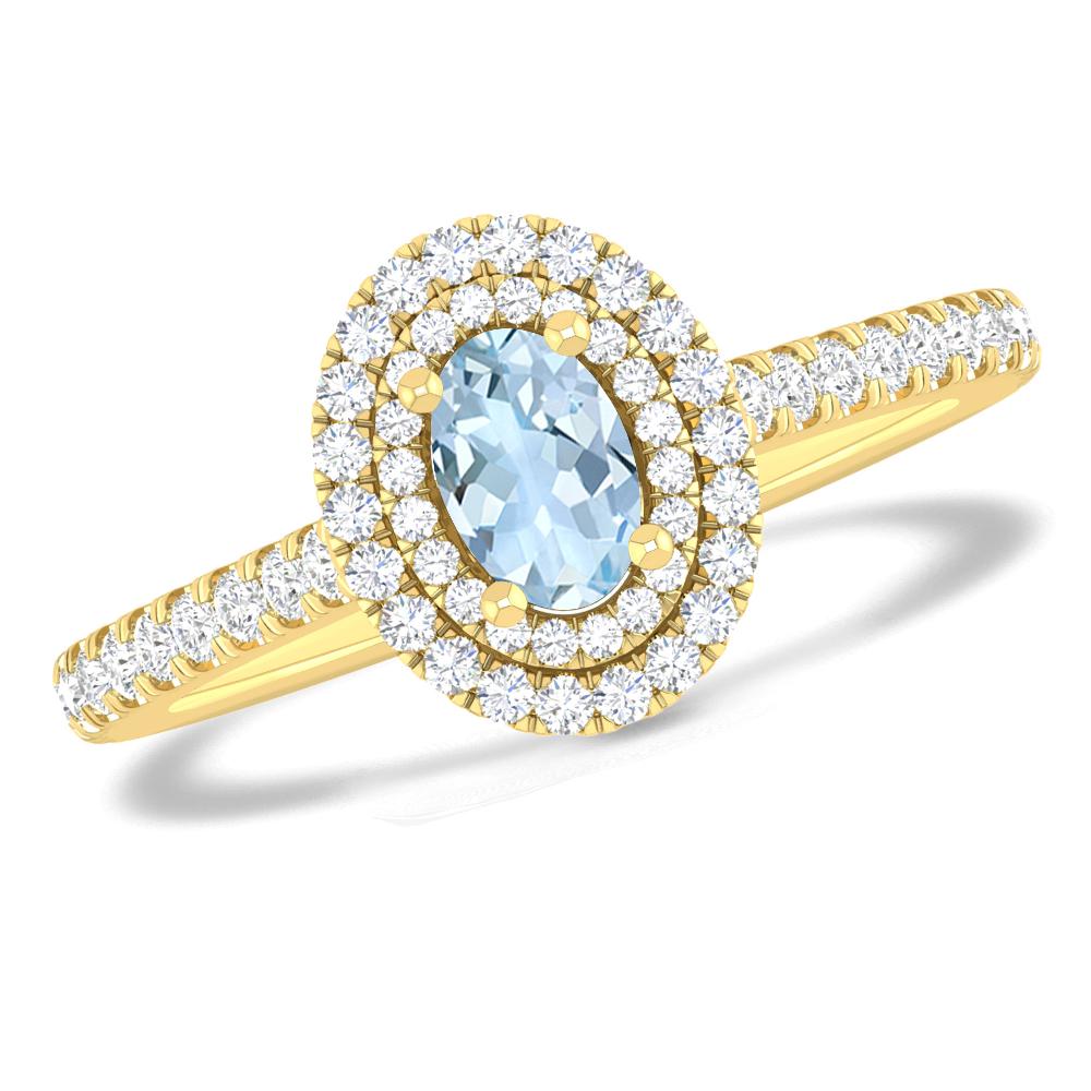 Yellow Gold - Aquamarine