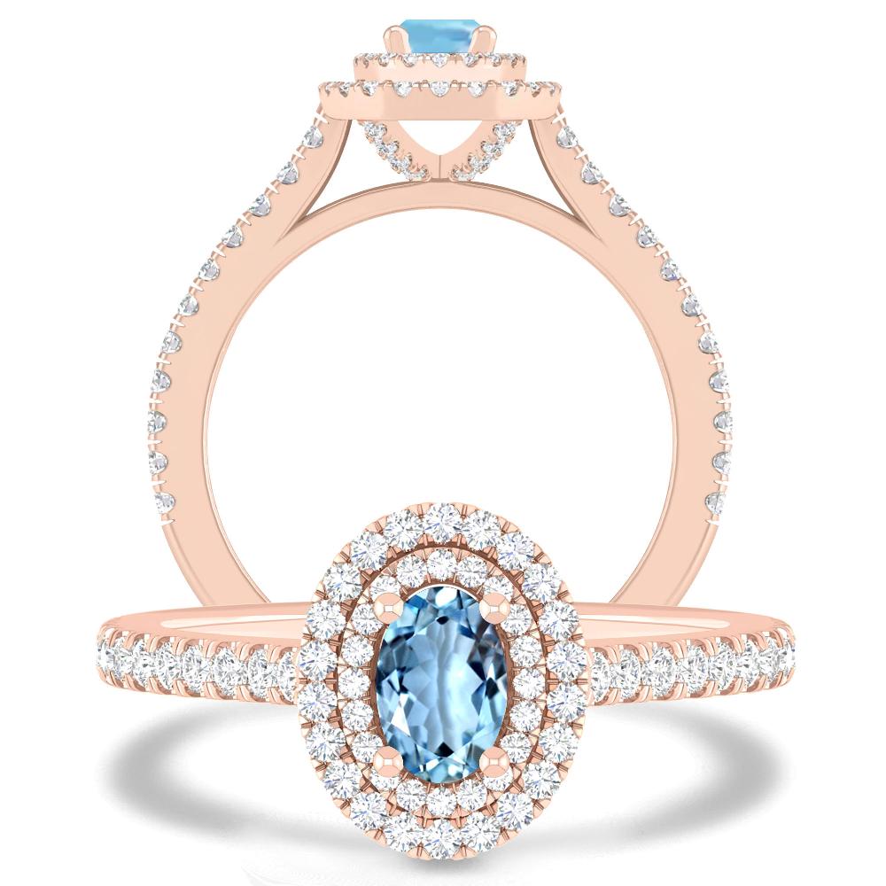 Rose Gold - Aquamarine