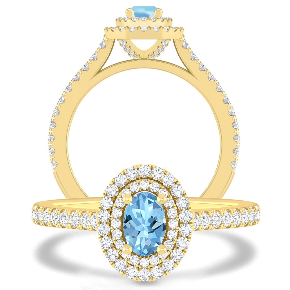 Yellow Gold - Aquamarine