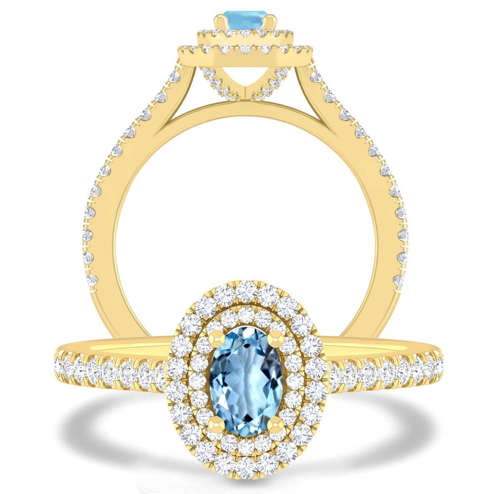 Yellow Gold - Aquamarine