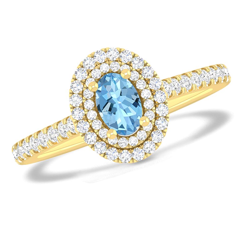 Yellow Gold - Aquamarine