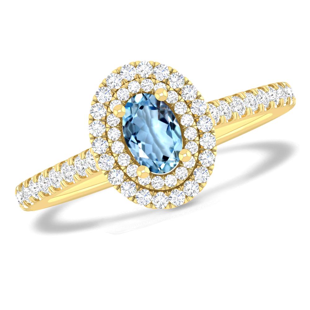 Yellow Gold - Aquamarine