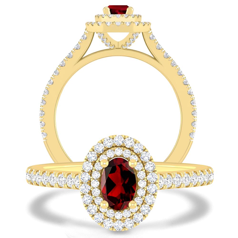 Yellow Gold - Garnet