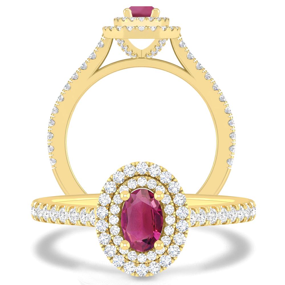 Yellow Gold - Pink Tourmaline