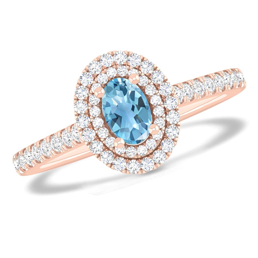 Rose Gold - Blue Topaz