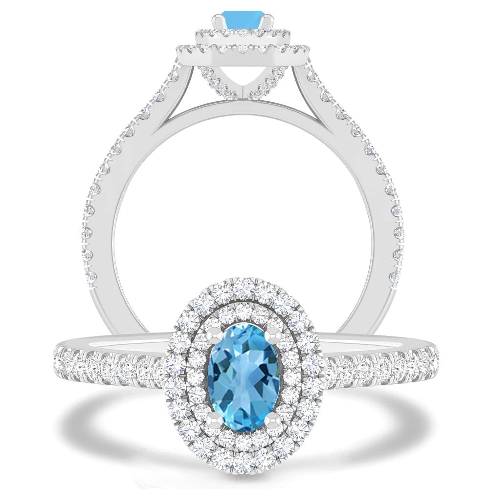 White Gold - Blue Topaz